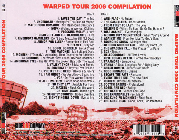 Various – Vans Warped Tour '06 -USED 2CD