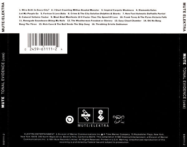 USED CD - Various – Mute - Tonal Evidence