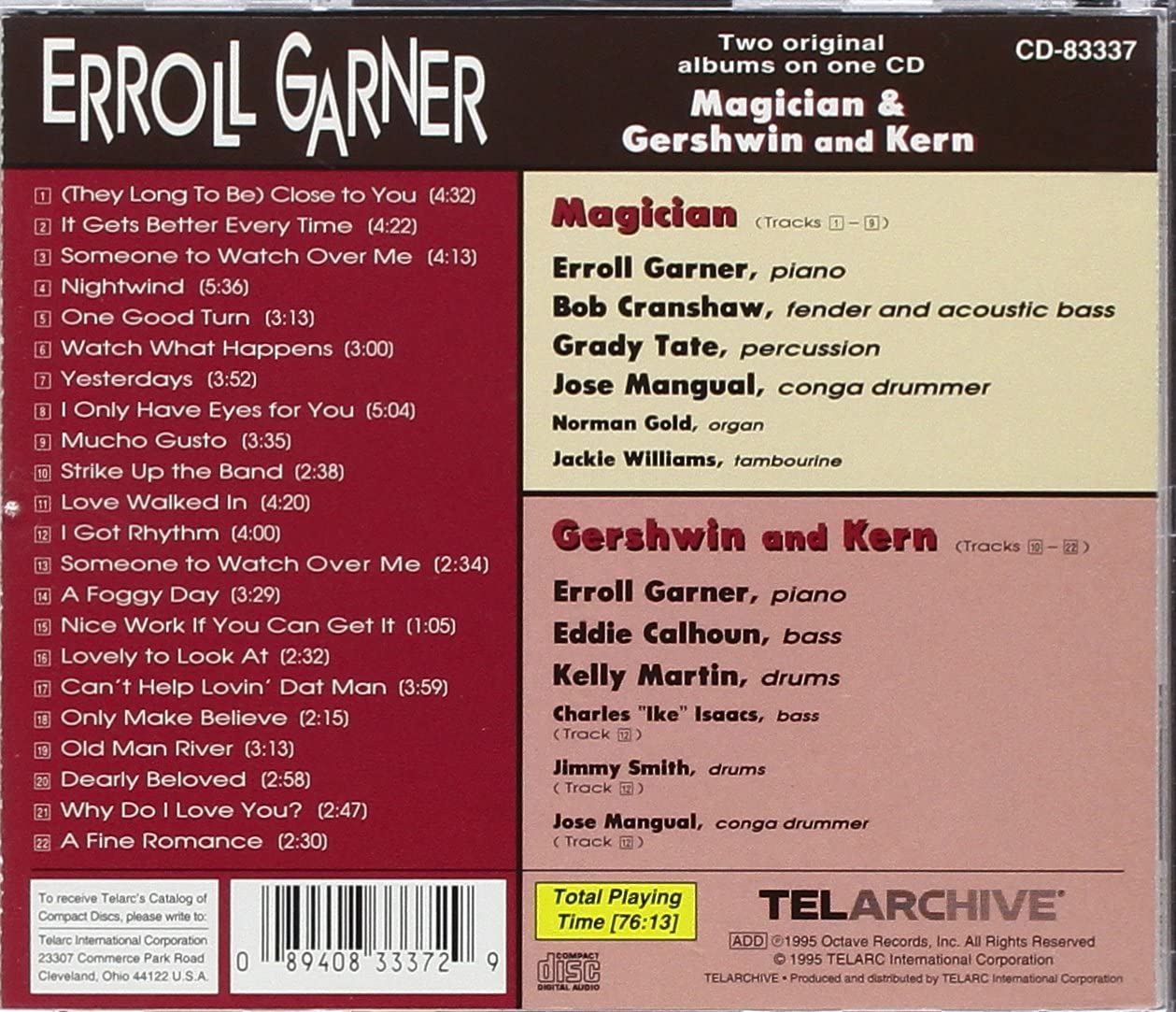 Erroll Garner – Magician & Gershwin And Kern - USED CD