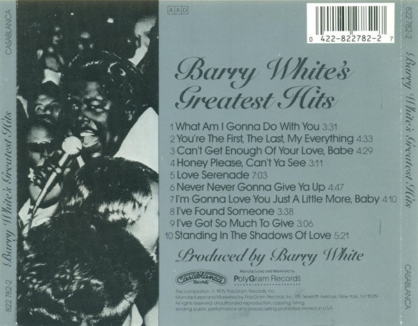 Barry White – Barry White's Greatest Hits - USED CD