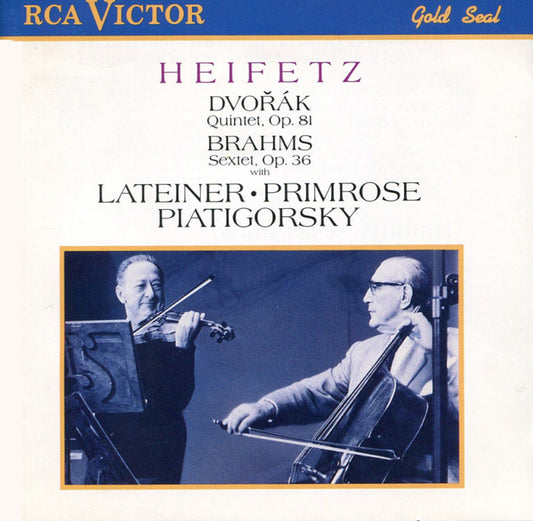 Heifetz, Lateiner, Primrose, Piatigorsky, Dvořák, Brahms – Quintet, Op.81. Sextet, Op.36 -USED CD