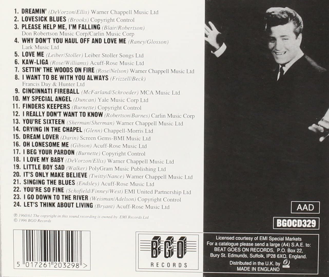 Johnny Burnette – Dreamin' / Johnny Burnette - USED CD