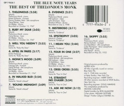 Thelonious Monk ‎– The Best Of  - USED CD