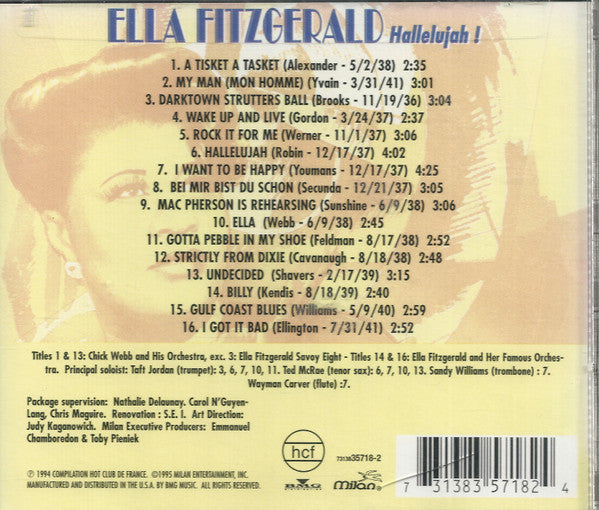 Ella Fitzgerald – Hallelujah! - USED CD