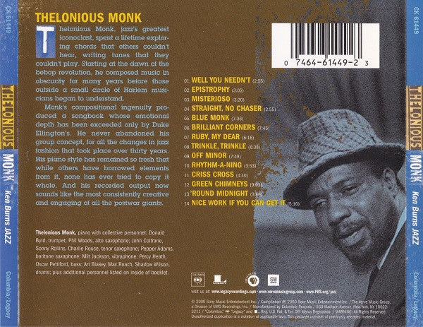 Thelonious Monk – Ken Burns Jazz - USED CD