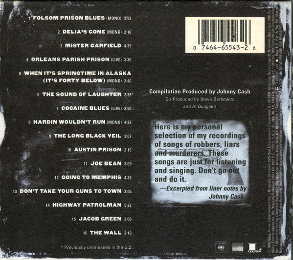 Johnny Cash – Murder - USED CD