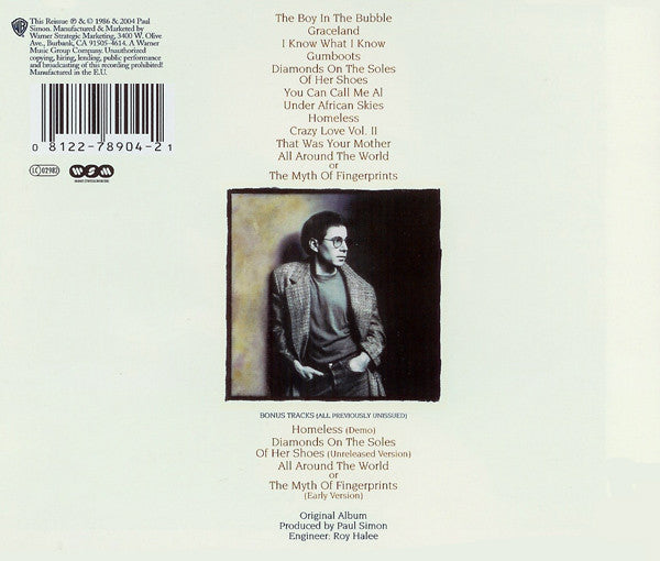 Paul Simon – Graceland (2004 Resmaster) - USED CD