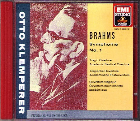 Brahms, Otto Klemperer – Brahms, Symphonie No. 1 / Tragic Overture / Academic Festival Overture -USED CD