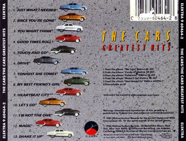 The Cars The Cars Greatest Hits USED CD Encore Records Ltd