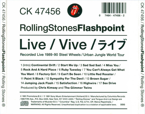 Rolling Stones – Flashpoint - USED CD