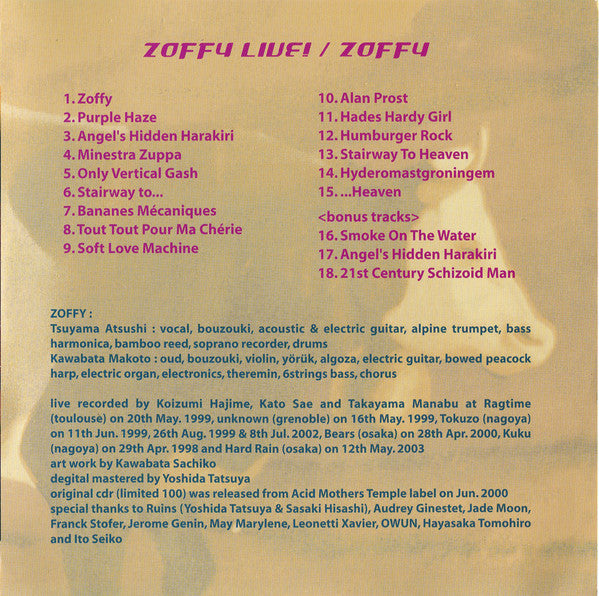Zoffy - Zoffy Live - CD